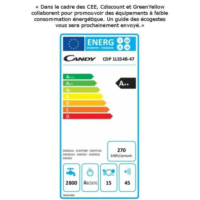  CDP 1LS54B-47 - Lave vaisselle posable - 15 couverts1